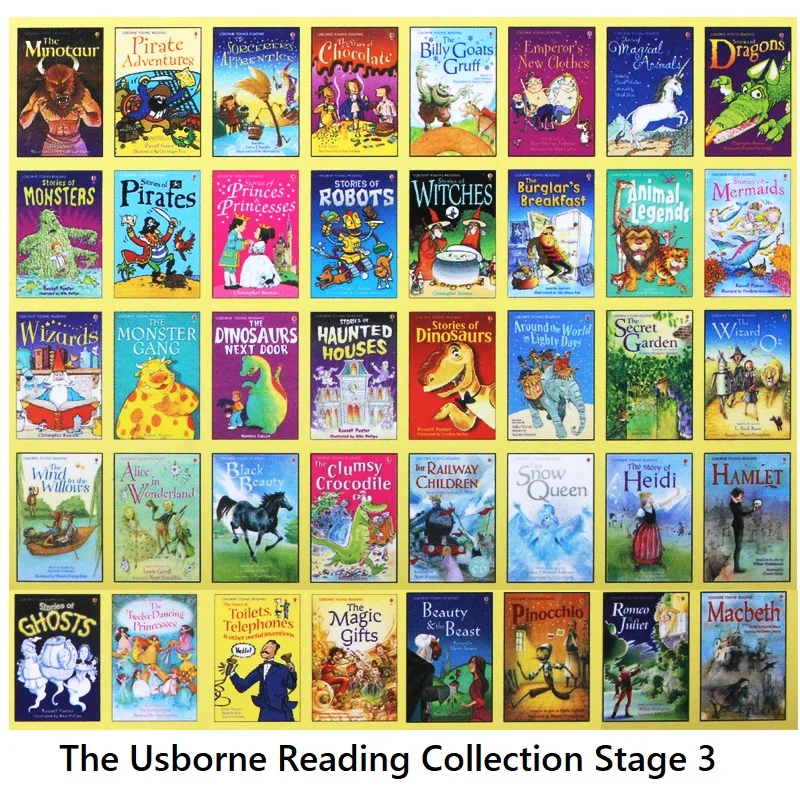 

Random 2 Books The Usborne Reading Collection Stage 3 English Book Child Kids Word Sentence Fairy Tale Story Book Age 8-12