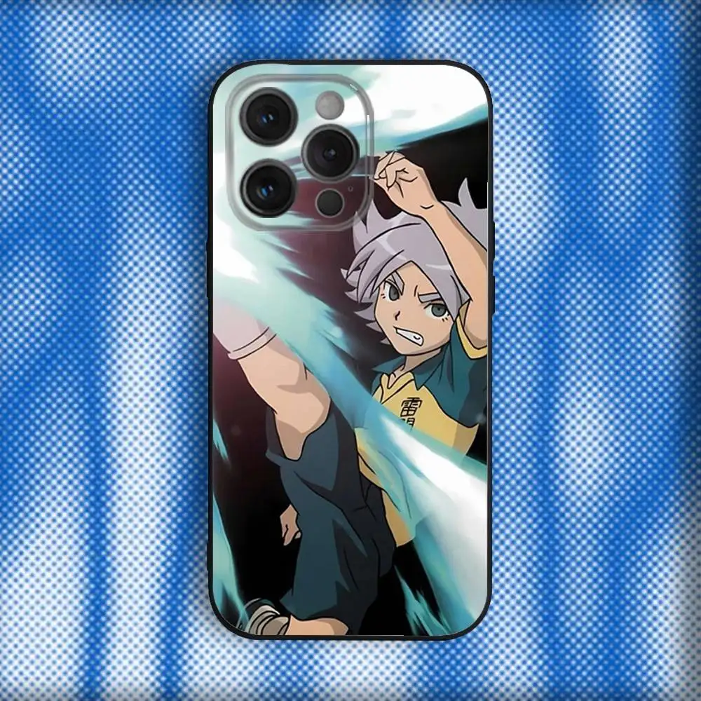 I-Inazumas Aniem E-Eleven Capa de telefone para iPhone 16,se4,15,14,13,12,11,Pro,X,XS,Max,XR,Plus,Mini Capa preta macia