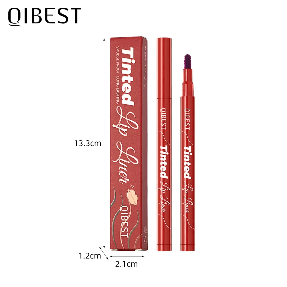 Matter Lipliner, wasserdicht, schweißfest, mehrfarbig korrigierender flüssiger Lippenstiftstift, sexy rotbraunes Lippen-Make-up, Umriss-Lippenkontur