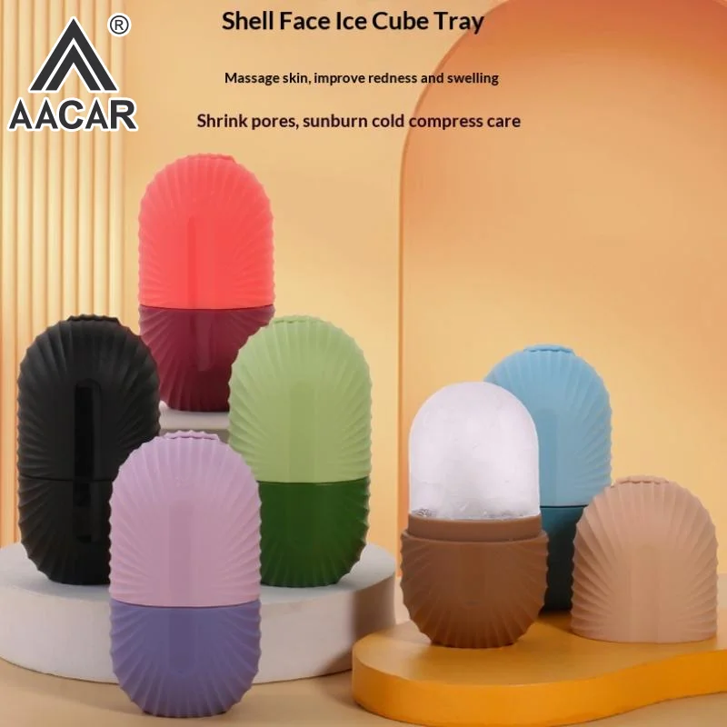 1Pcs Gift For Women Skin Care Freezer Reusable Shell Pattern Silicone Ice Mold For Face Facial Beauty Ice Roller Skin Care Tools