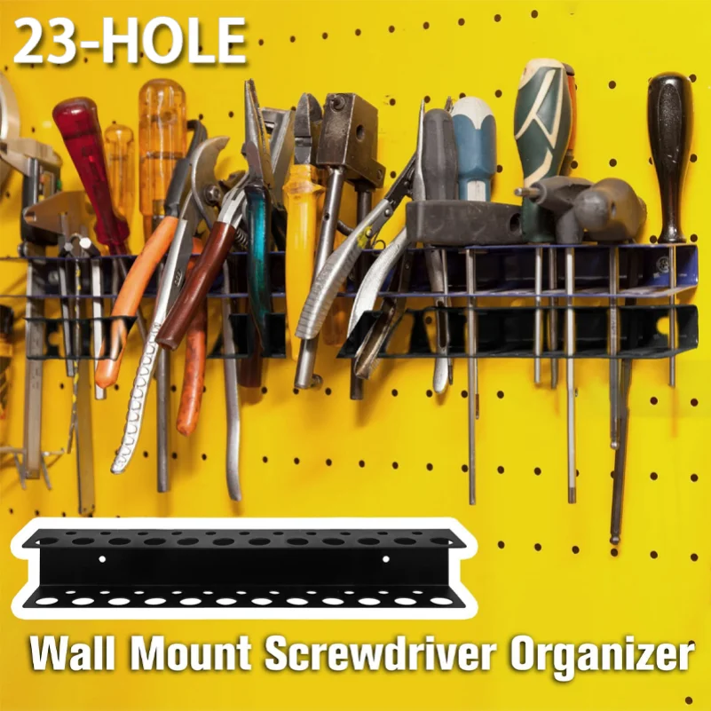 23 حفرة الحائط الأجهزة أداة تخزين الرف ورشة عمل أداة اليد المنظمون مفك البراغي رف أداة رف كماشة حامل أداة