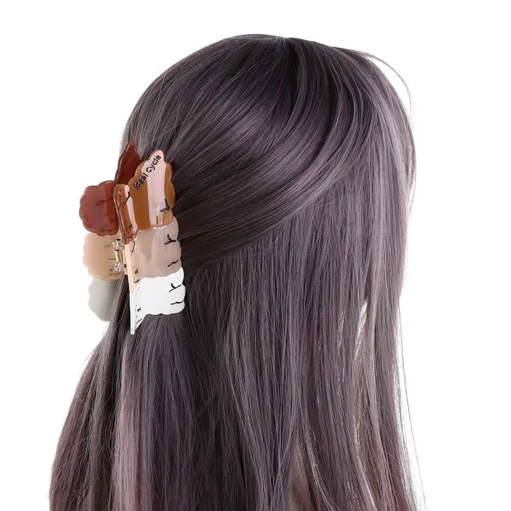 Doux élastique pour queue de cheval Ins pour les filles grande épingle à cheveux lettre acétate chien griffe de cheveux chiot chien coréen requin pince femmes pince à cheveux