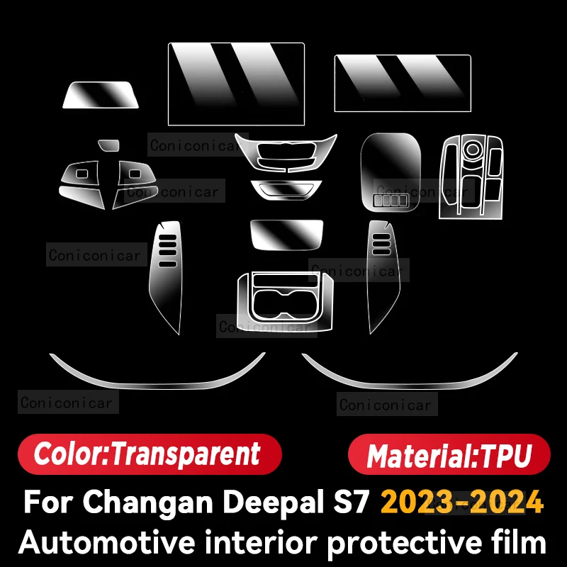 For CHANGAN Deepal S7 2023 2024 Car Panel Film Dashboard Protective Sticker Interior Anti-Scratch Film Cover Accessories