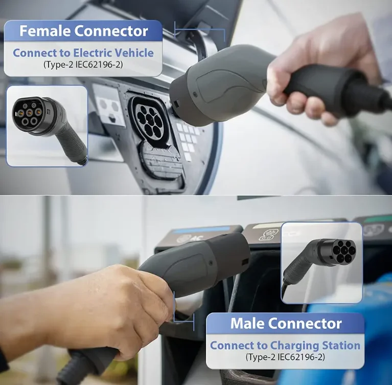 Cabo de carregamento EV de alta qualidade para cabo de carregamento rápido híbrido de plugue de carro de veículo elétrico tipo 2