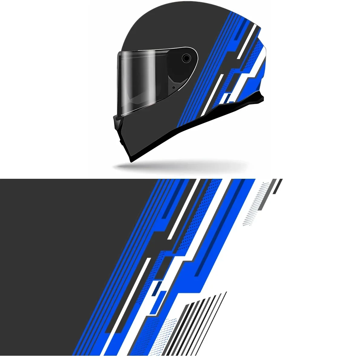 

Abstract Blue Black Full Helmet Wrap Sticker Motorcycle Helmet Racing Graphic Decal Vinyl Wrap Helmet Decor Sticker