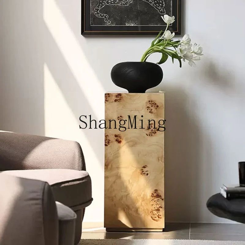 

ZYY medieval style wooden pile pier home living room study entrance advanced display stand floor ornament