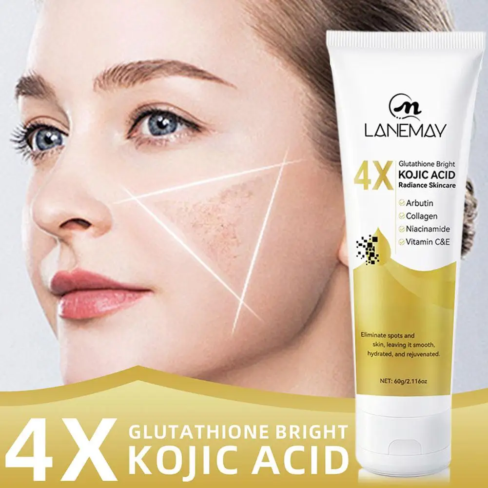 4X Glutathione Bright Kojic Acid Radiance Skincare Eliminates Spots, Evens Tone, Smooths & Hydrates Face Cream
