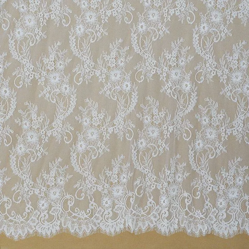 3M Export French Single Eyelash Lace Trim Fabric 150CM Wide DIY Material For Clothing And Light Dresses High Quality For Decor