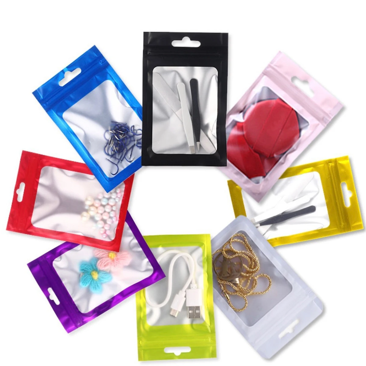 

100pcs/bags Diamond Art Painting Bag Clear Self Seal Zipper Plastic Retail Pack Poly Bag Ziplock Storage Jewelry Packaging