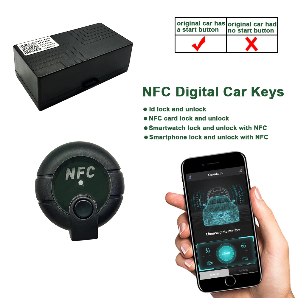 NFC mobile phone watch modified car NFC keyless access system smart digital key matching  mobile phone Bluetooth remote control