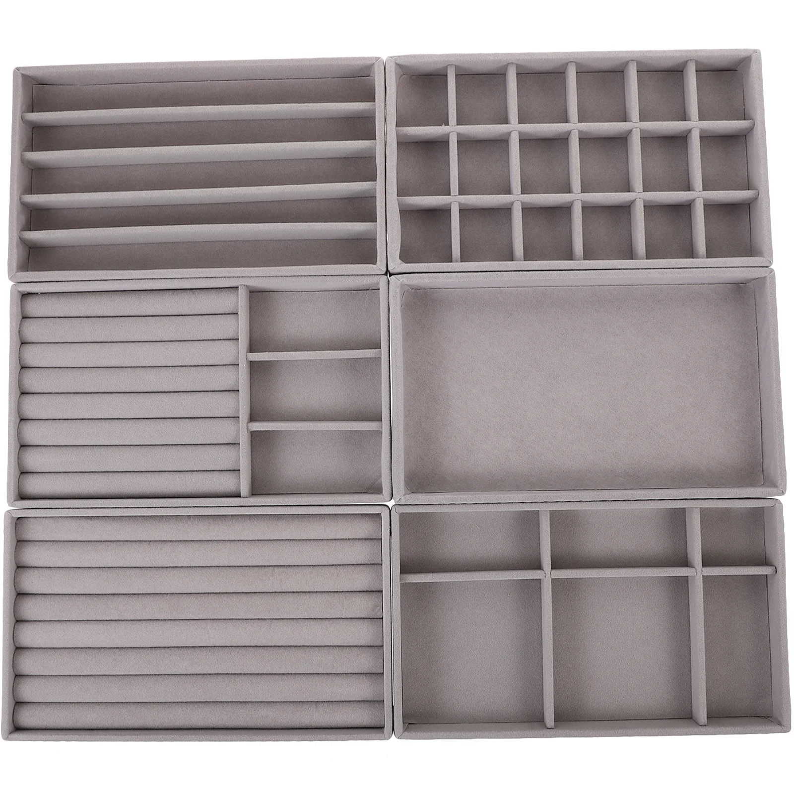 

1Set Jewelry Storage Box Organizer Tray Stackable Display Case for Earrings Rings Necklaces Jewelry Show Home Use