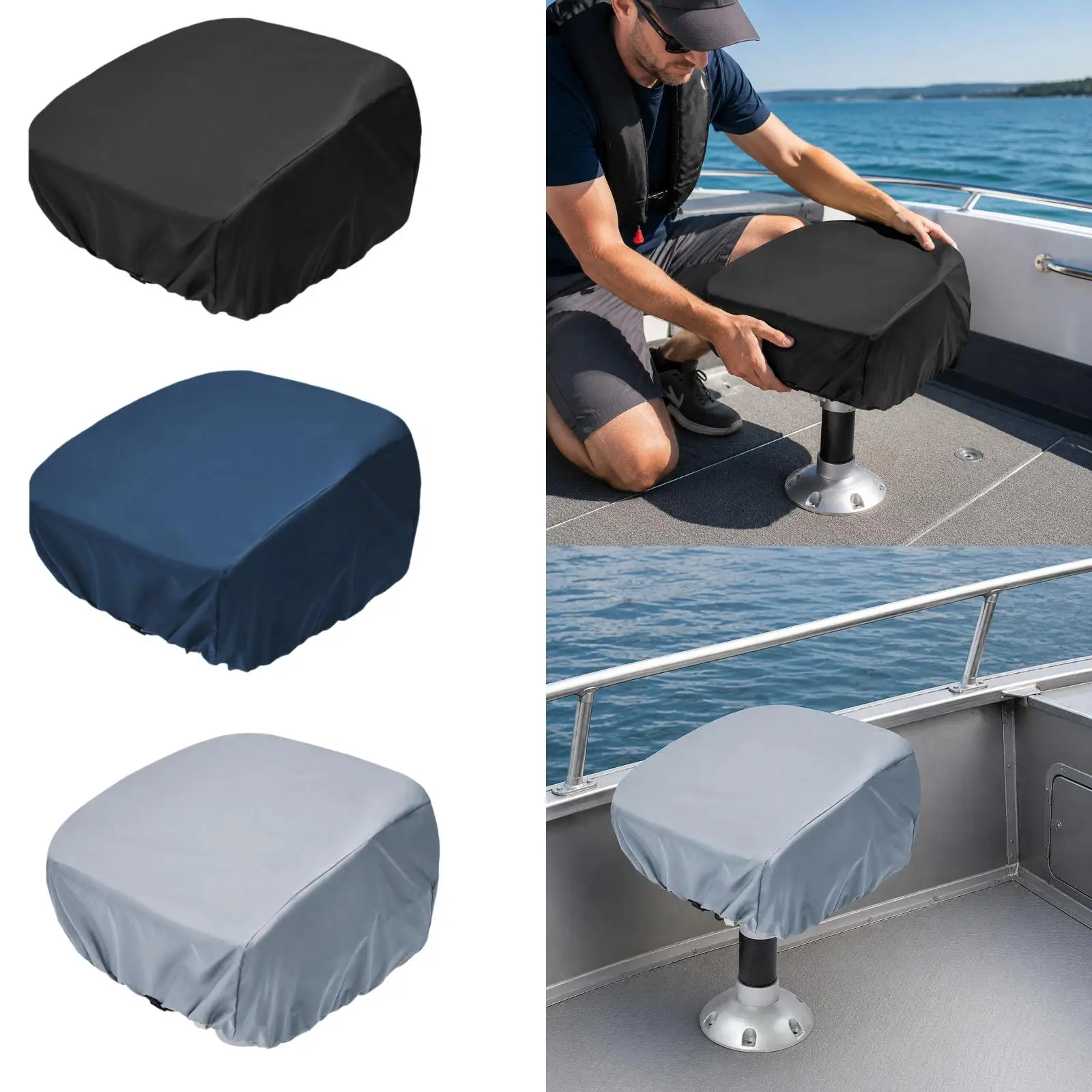 Waterproof Marine Boat Folding Seat Covers Oxford Cloth Easy Install Protector for Pedestal Boat Chairs