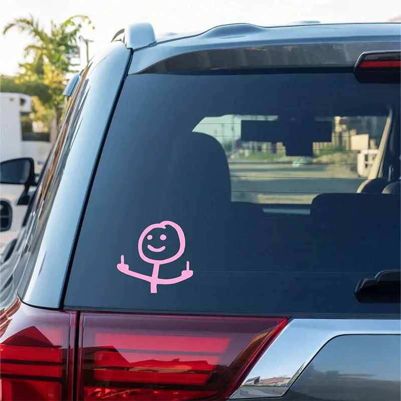 2 ملصق سيارة كرتوني مبتسم - فينيل مقاوم للماء والأشعة فوق البنفسجية، سهل التقشير وخالي من البقايا. مناسبة للنوافذ/الجسم #2