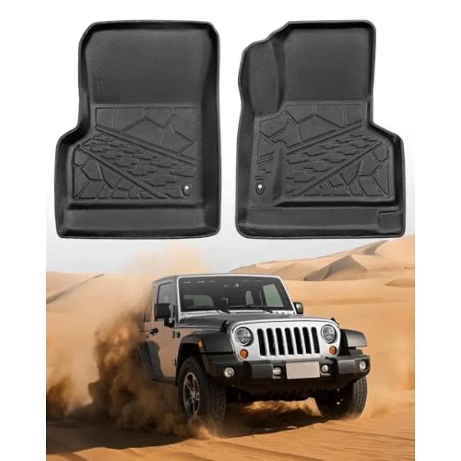 

Floor Mats for Jeep Wrangler TJ: 1997-2006 Front Row Floor Liners All-Weather Car Accessories Sport SE TPE Rubber Custom Wrangl