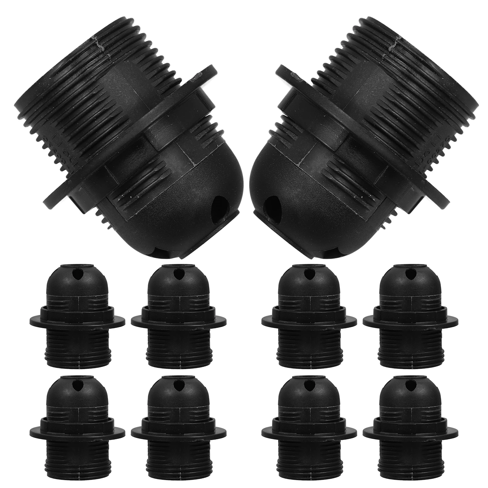 

10pcs E27 Lamp Holder Full Thread Clip Socket Durable Materials Large Design Bulb Replacement Secure Screw Base Flexible