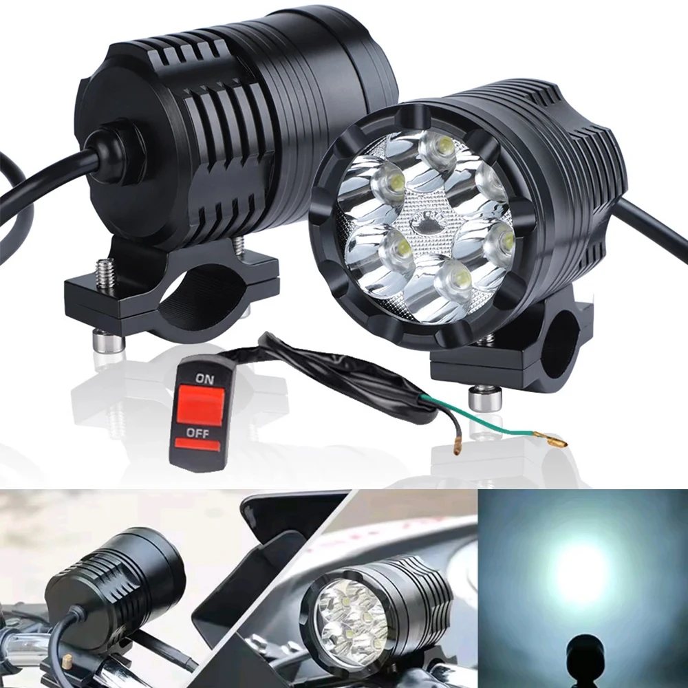 HYNBYZJ 6Inch Motorcycle LED Headlight Spotlight Universal Moto Spotlight Additional LED Auxiliary Faro LED Moto Assemblie Lamp