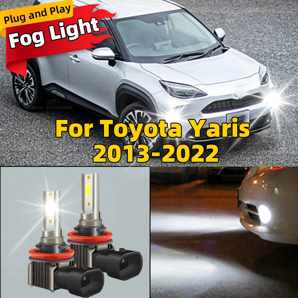 

2Pcs 80W H11 Fog Light Led Canbus H9 H8 H16 Car Bulb 6000K For Toyota Yaris 2013 2014 2015 2016 2017 2018 2019 2020 2021 2022