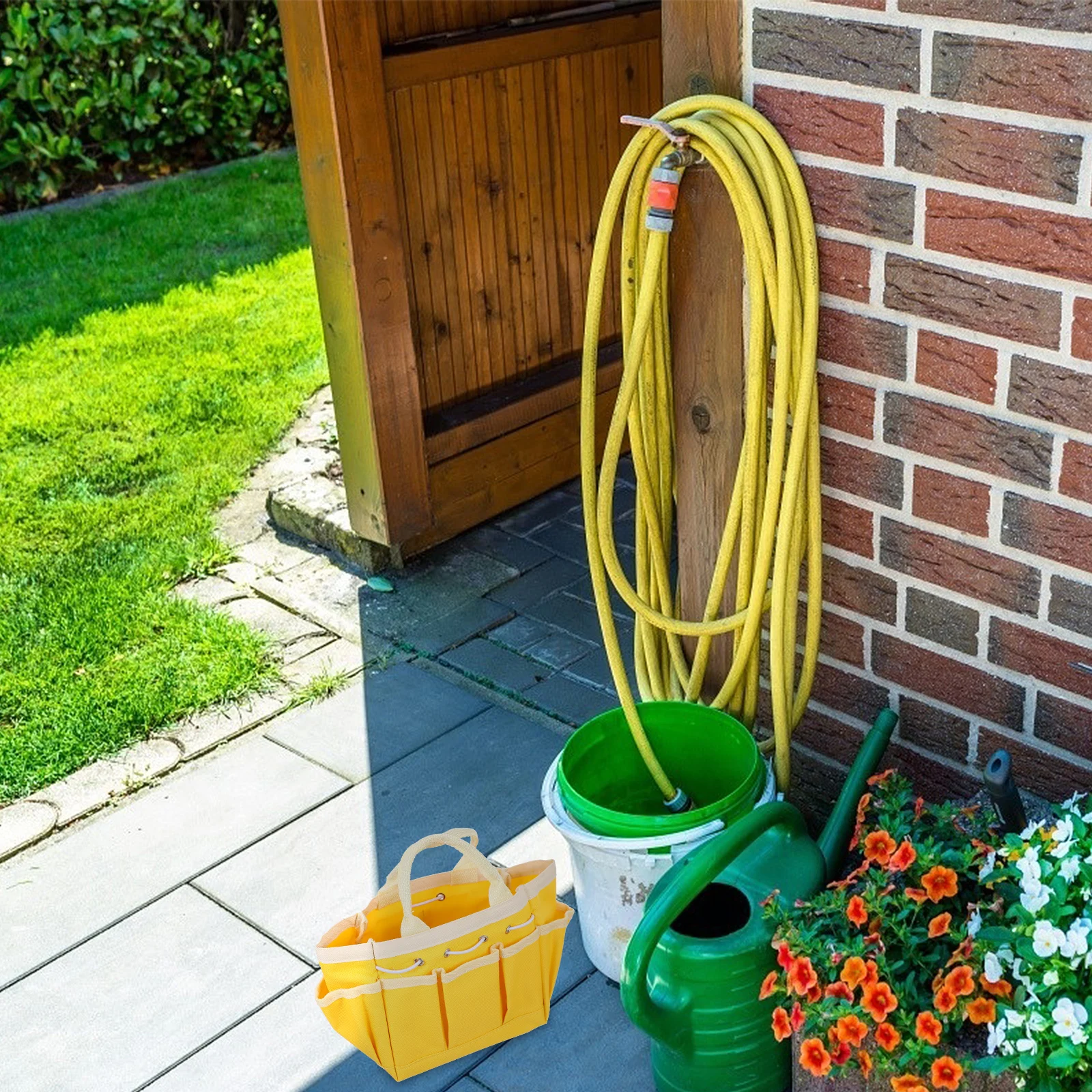 

Garden Tool Bag Oxford Cloth Storage Organizer For Planting Trimming Transplanting Portable Gardening Tote Pouch Tool Container