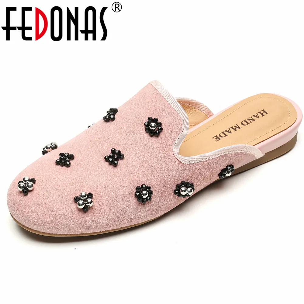 FEDONAS Suede Leather Women Flats Shoes Spring Summer Fashion Comfort Casual Shoes Woman Round Toe Fashion Party Shoes Slippers