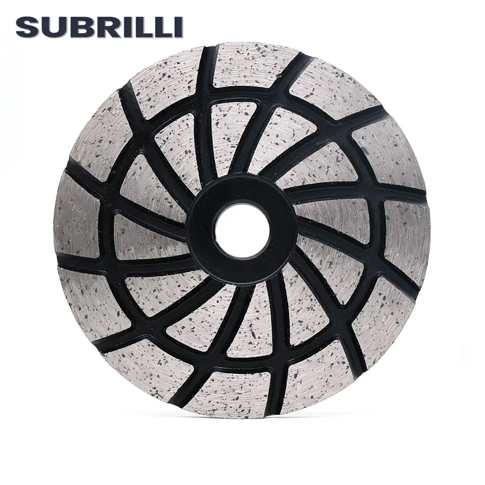 SUBRILLI 4inch Diamond Turbo Rim Grinding Cup Wheel Iron Based M14 5/8-11 Grinding Disc For Granite Concrete Artificial Stone