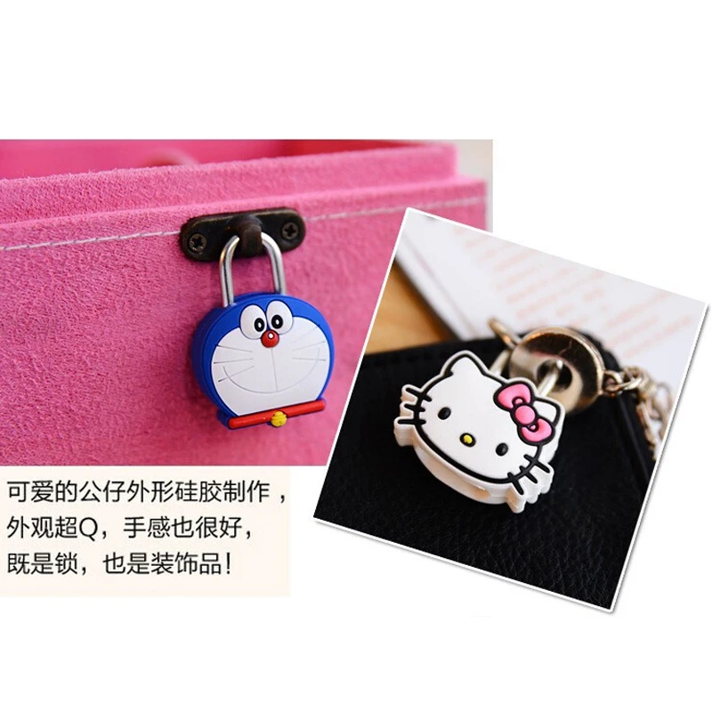 Sanrio Hello Kitty 3D Padlocks Mini Lock Cartoon Cute Multifunctional Luggage Locker Suitcase Girl Drawer Travel Anti-Theft Lock