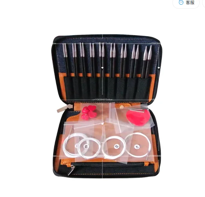 Light Luxury Simple Wood Knitting Needle, Hand-polished Colored Wood Removable Ring Wooden Round Needle Set