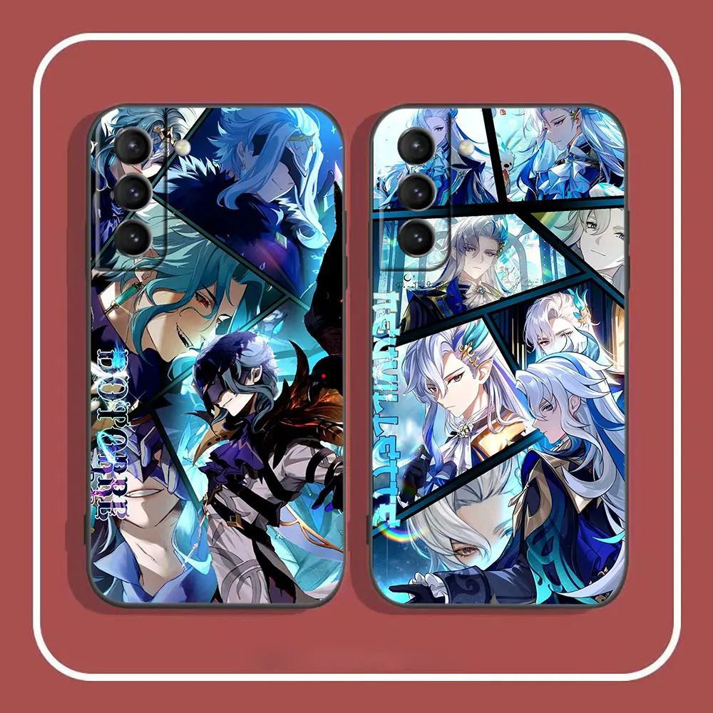 Game Genshin Impact Anime Phone Case For Samsung Galaxy S24 S23 S22 S21 S20 Ulus Fe S10 S9 S8 Plus 5G Black Soft Silicone Cover