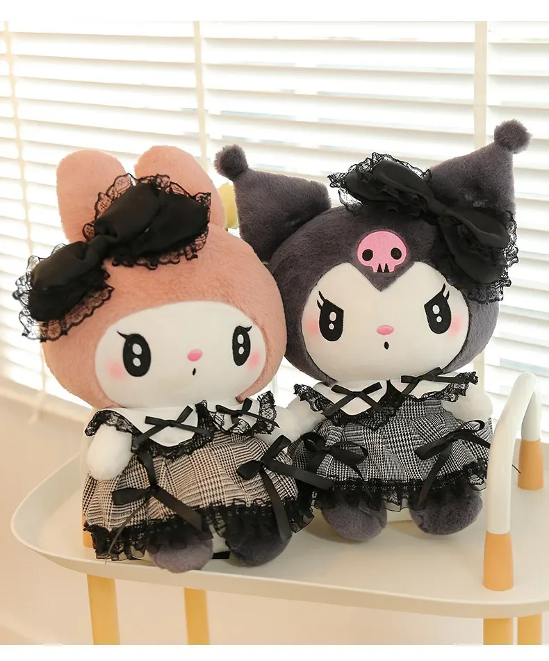 MINISO My Melody-muñecas de Anime, vestido Kuromi de dibujos animados, muñeco de peluche de princesa, almohada, juguetes de peluche para dormir, regalos de cumpleaños para niños