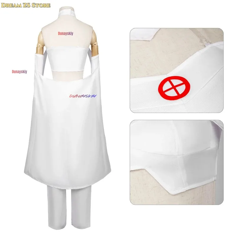 

2 X Woman Jean Grey Cosplay White Dress Costume Superhero Female Sexy Outfit Halloween Christmas Stage Clothing