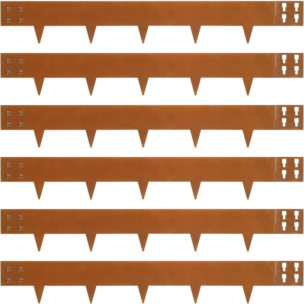 

Corten Steel Landscape Edging 40" Lx 6" H Steel Landscaping Edging 6 pcs Metal Landscape Edging Garden Border Edge Patina