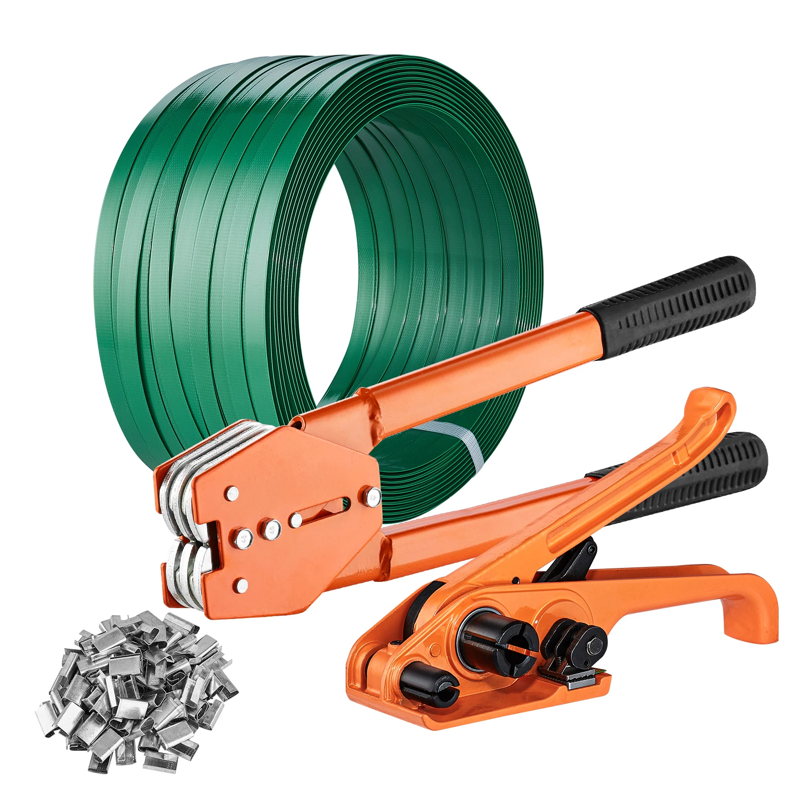 VEVOR Manual Plastic Strapping Banding Machine Packing Strap Baler with Tension Tool Packer 1000ft PET Band 300 Metal Seals Kit