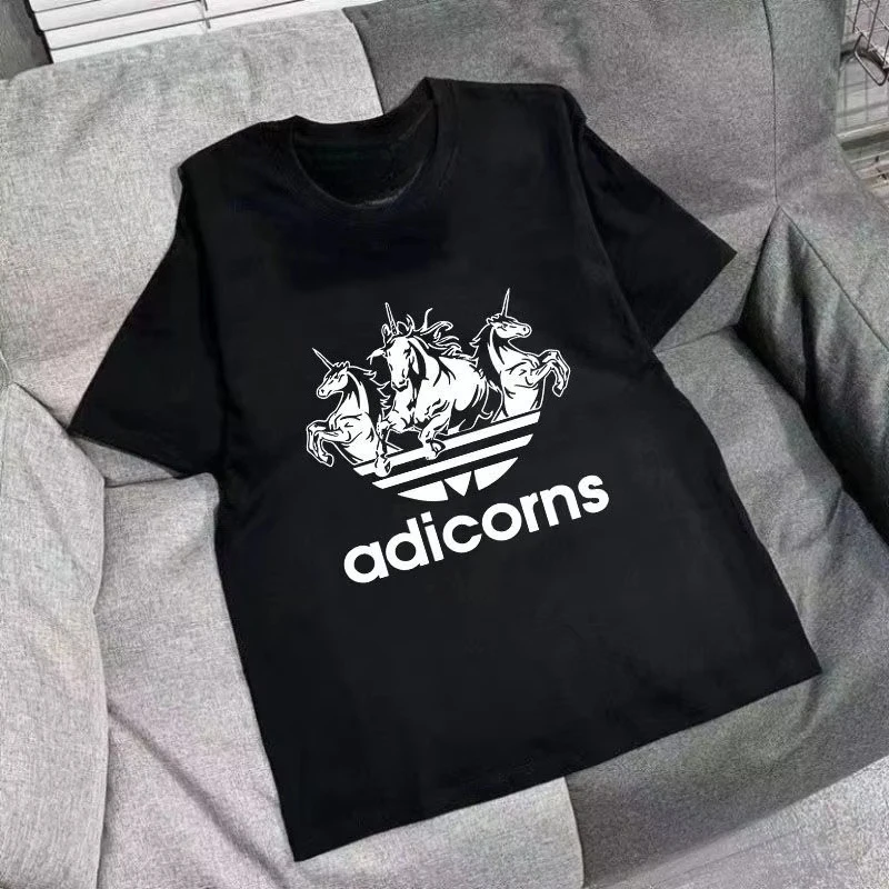 Camisetas de Algodão Estampadas da Moda de Rua para Outono e Inverno, Tendência para Homens e Mulheres