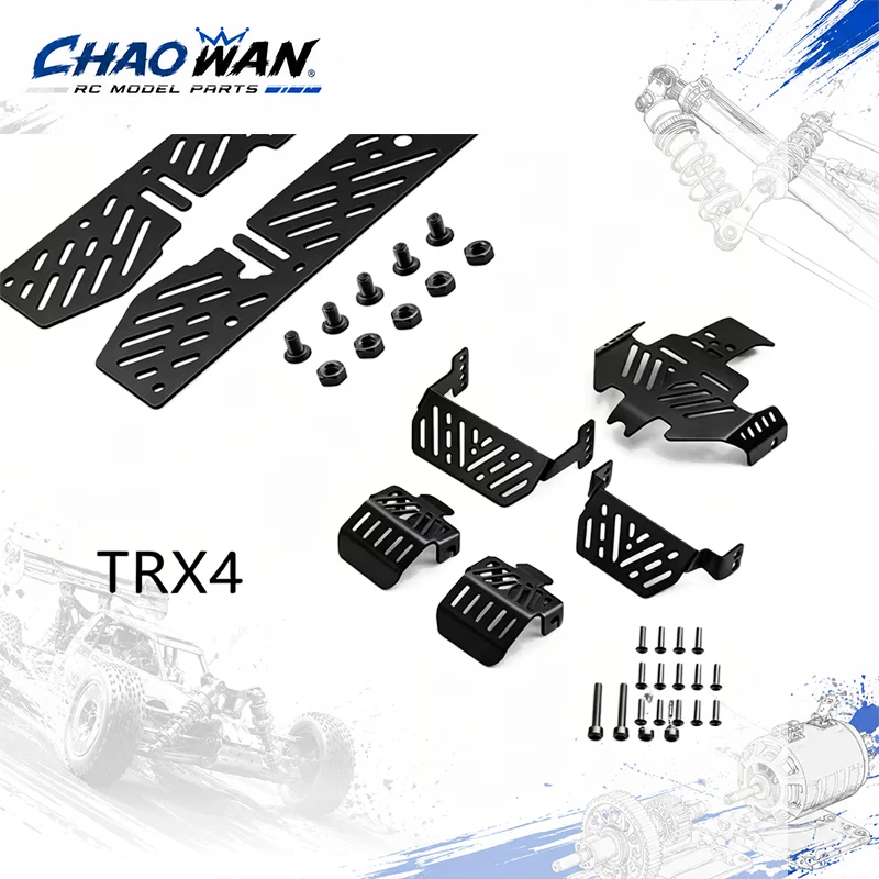 Metal Chassis Armor for 1/10 TRX4 RC Crawler, Stainless Steel Front Rear Bumper Guard Anti-scratch Protection Upgrade Accessorie
