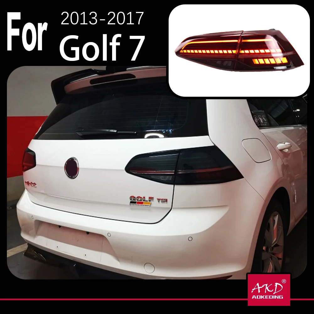 AKD Car Model Tail Light Parts For VW Golf 7 Golf7 MK7 2013 Taillights Rear Lamp LED DRL Signal Brake Reversing Parking Facelift