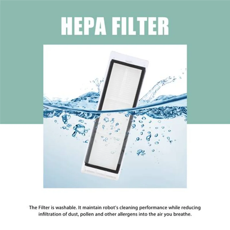 Xiaomiロボット掃除機S10+/S10 Plus B105用交換部品 M17K-15PCS メインサイドブラシ、HEPAフィルター、モップクロス