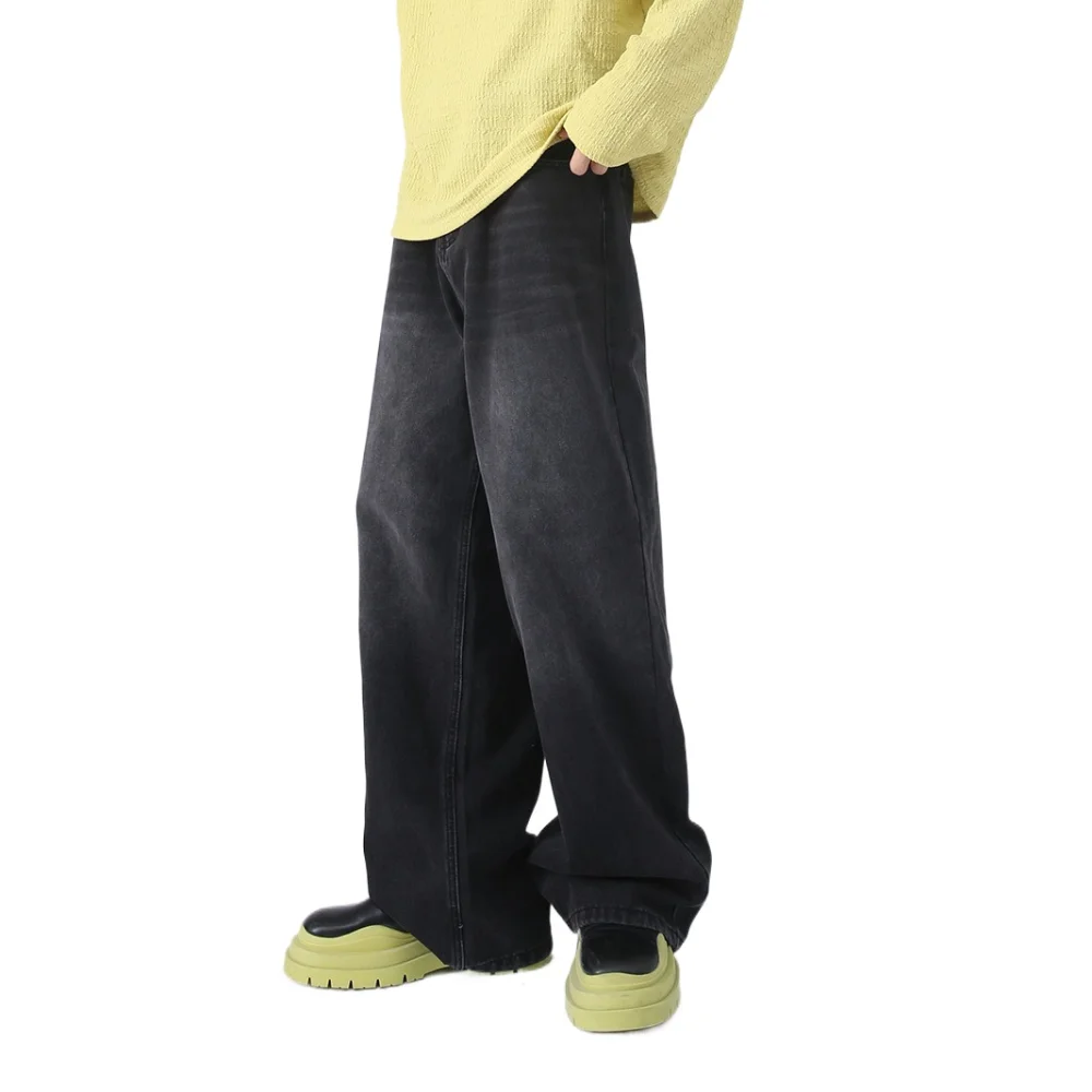 

Fashion Ins Y2K Jeans Men Loose High Waist Straight Denim Trousers Retro Classic Cowboy Pants Spring Autumn