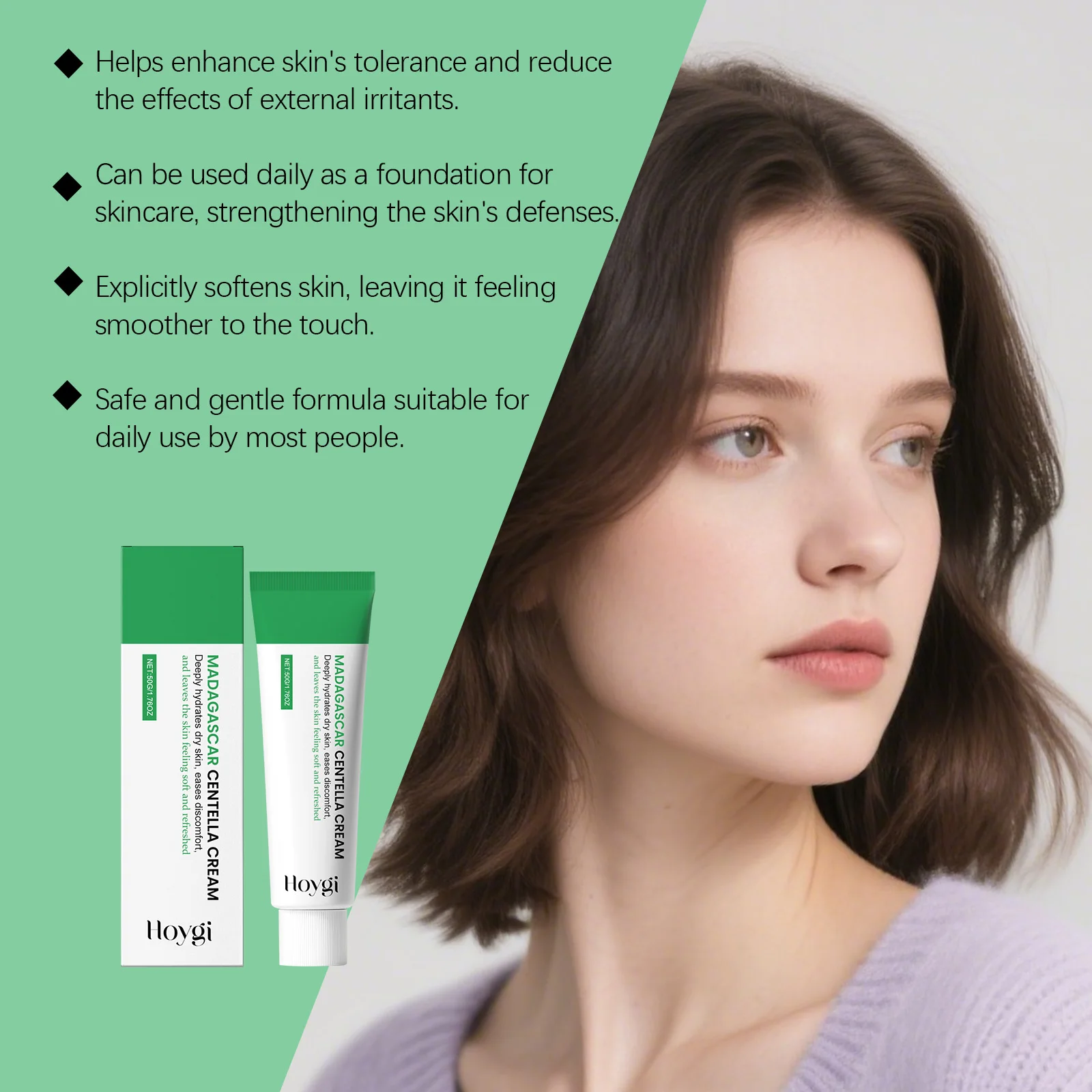 كريم مهدئ مدغشقر كينتيللا يقوي الحاجز يهدئ البشرة التالفة وترطيبها وتفتيح الوقت والعناية بالتجاعيد العكسية