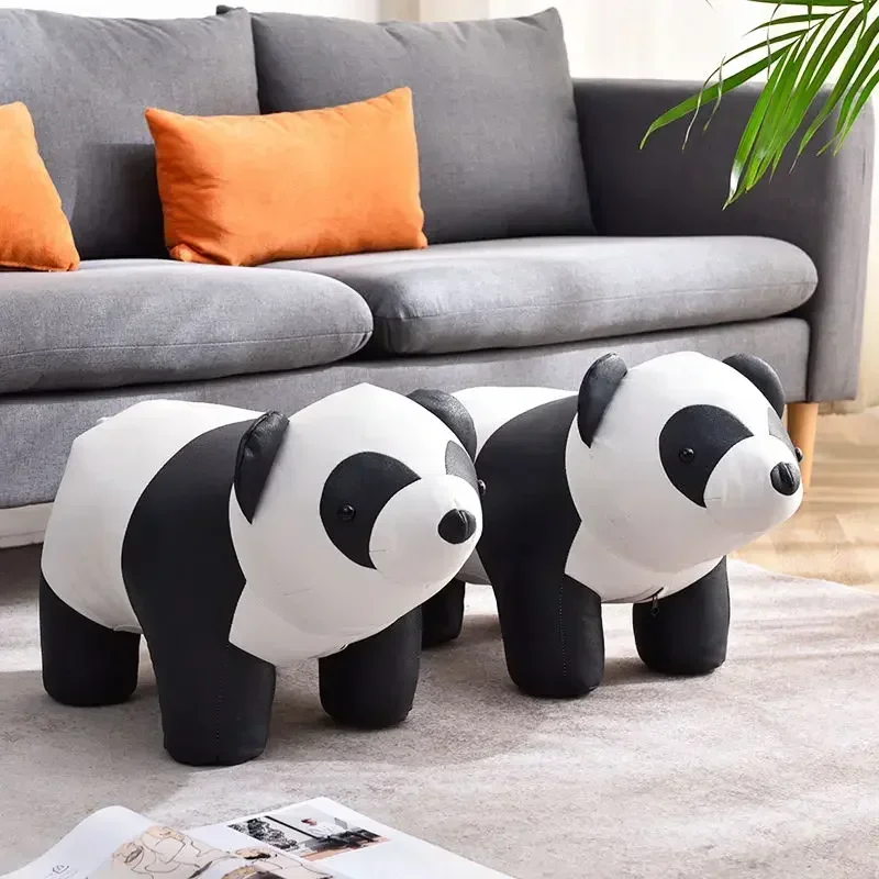Hot Panda Stool, Cartoon Animal, Sitting Solid Wood, Household, Shoes Changing Living Room, Bedroom, Dining Room Home Furniture