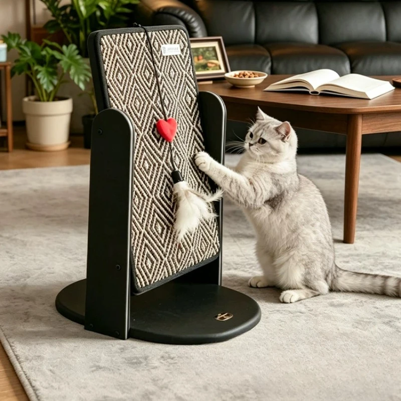 Vertical Cat Scratching Post, Durable Sisal Cat Scratcher with Magic Tape Design, Aesthetic Home Cat Furniture Decor for Cats