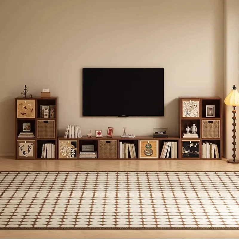 xx-Wood Adjustable Tv Stand Aesthetic Simple Floor Modern Tv Stand Drawers Movable Mobili Per La Casa Saldi House Accessories*