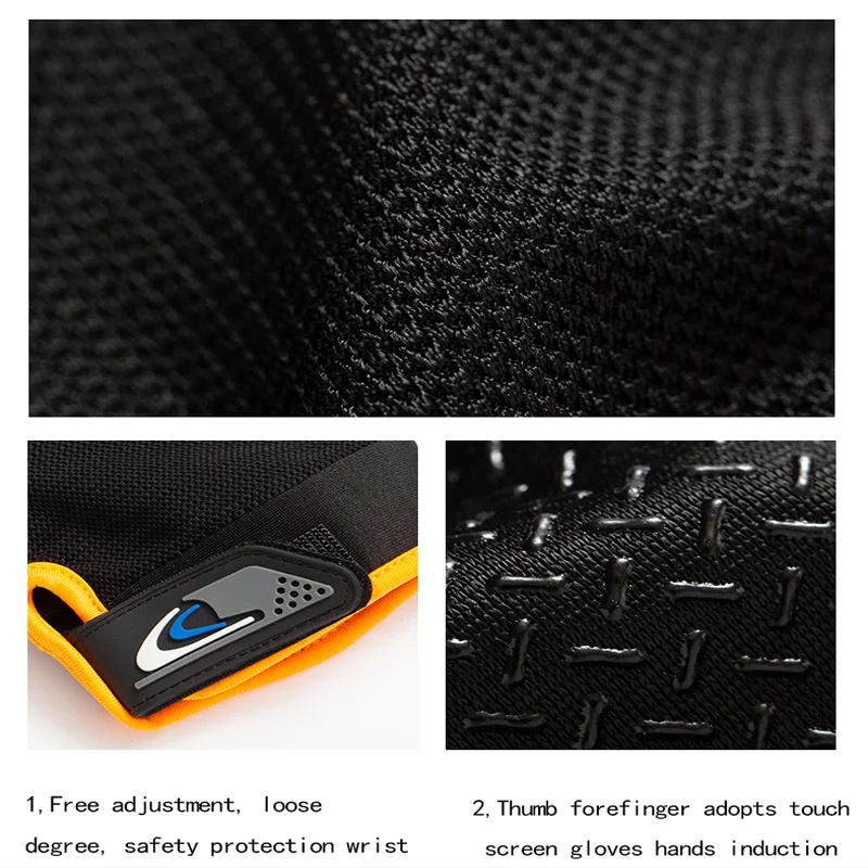 قفازات الصيد للرجال والنساء الصيف اثنين إصبع لمس متوافق المضادة للانزلاق الشمس واقية تنفس الدراجات واللياقة البدنية قفاز #5