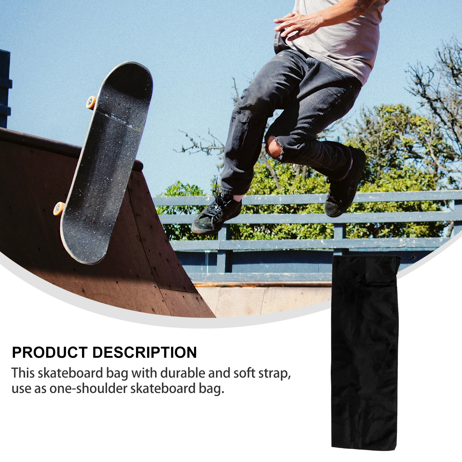 حقيبة لوح التزلج المحمولة خفيفة الوزن وحزام كتف متين لحقيبة الظهر ذات سمك لوح الانجراف وإمالة مزدوجة #4