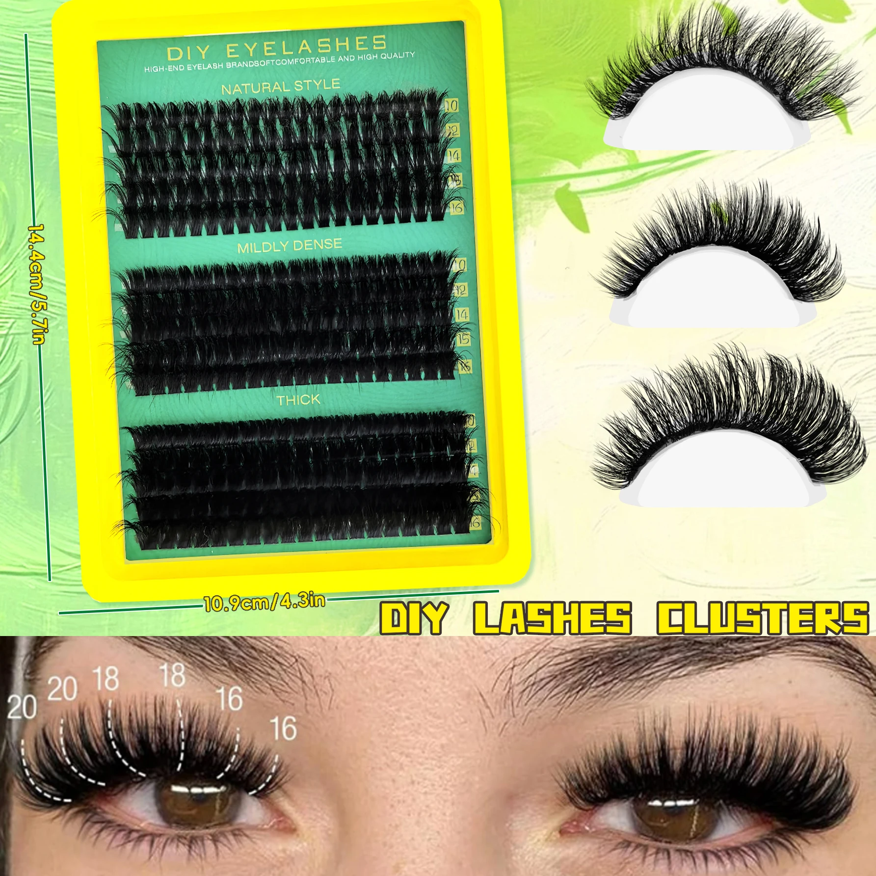 6810D Mega Thick Eyelash Cluster Kit | Mixed Length Soft Reusable Durable Band | Beginner-Friendly Lash Extensions image 3