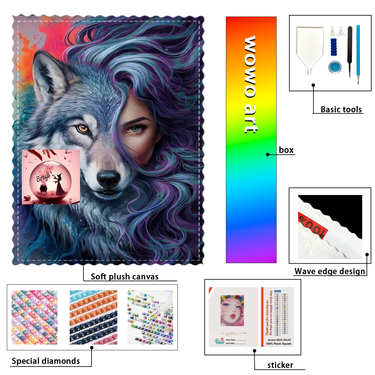 

【Bruji_ Diamond Art】werewolf Crystal AB Rhinestone FD Rhinestone Perfect Resin Diamond