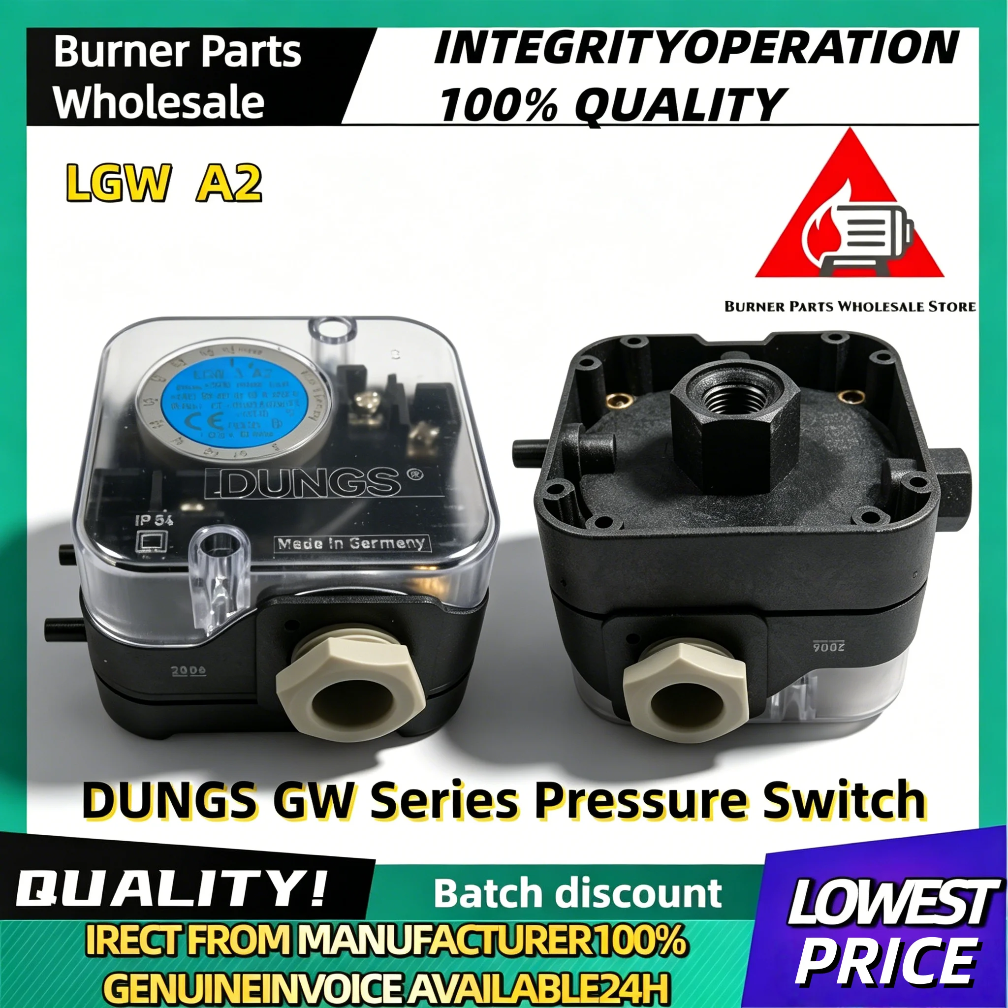 Original Imported LGW3A2 LGW10A2 LGW50A2 LGW150A2 Gas Air Differential Pressure Switch Industrial Boiler Burner Combustion Safet