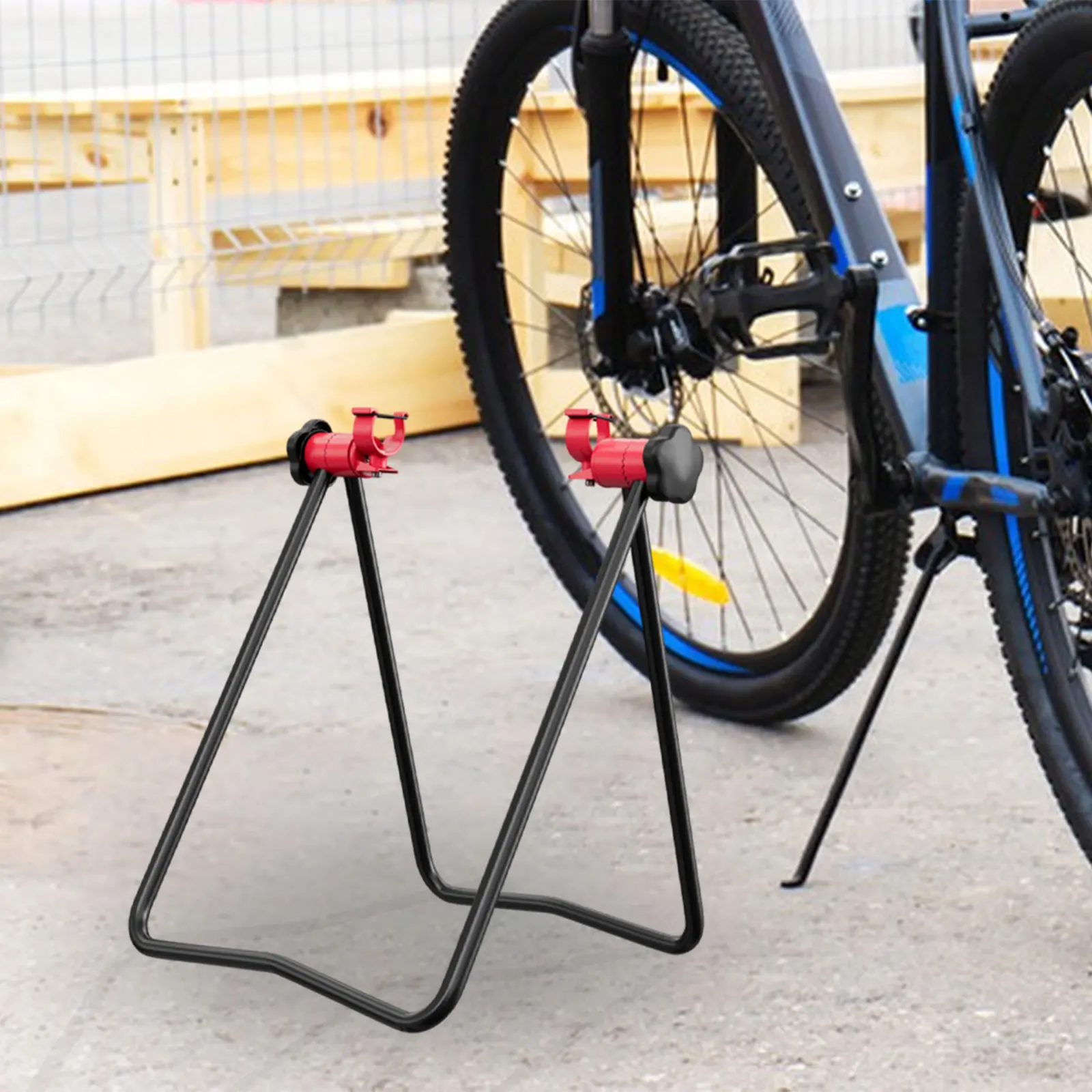 Mountain Road Bike Triangle Vertical Parking Foldable Rack Bicycle Rack for Mountain Road Bike Folding Bike Repairing Adjusting