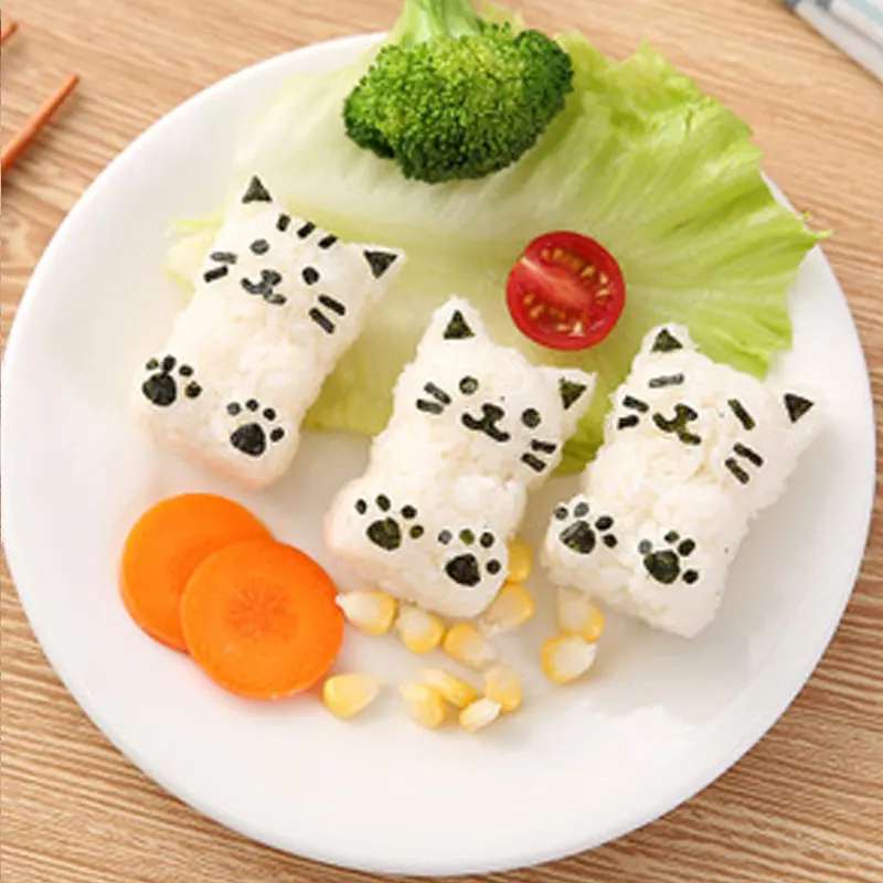 Cute Cat Sushi Nori Rice Mold Dog Bear Rabbit Panda Rice Embossing Moulds Bento Sanwich Decoration Cutter Onigiri Maker Molds