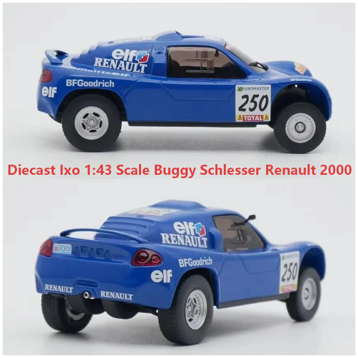 ダイキャスト製、1-43スケール、シュレッサー・ルノー2000・ダカールラリー、合金製カーモデル。