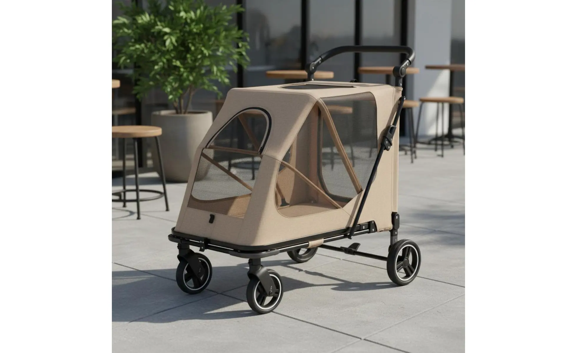 Foldable Dog Stroller Portable Foldable Pet Stroller Dog Wagon Large Size Rolling Carrier Breathable Mesh for Travel, Shopping