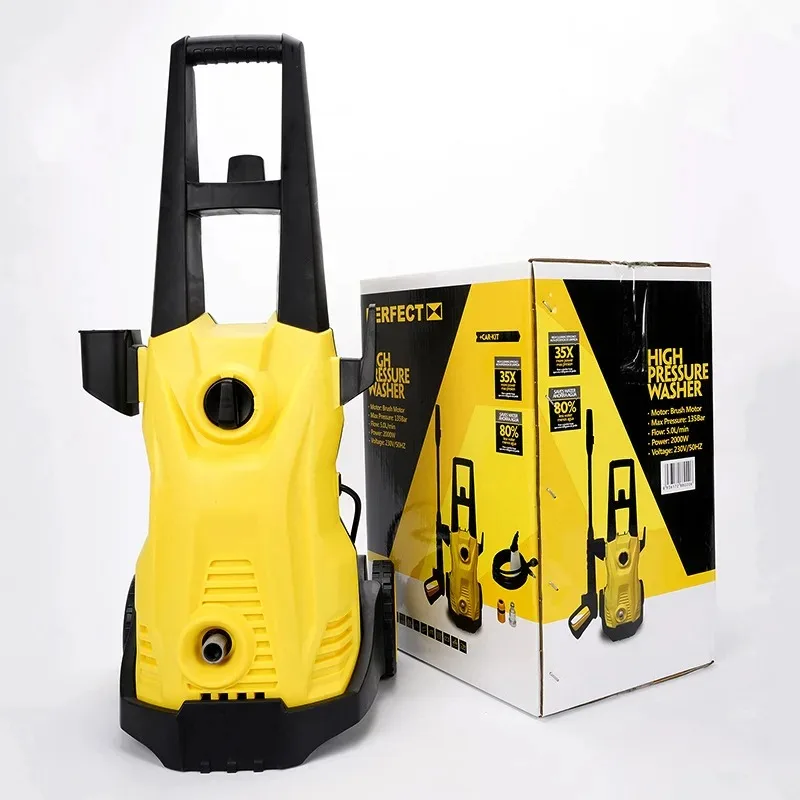 1400W Max 150Bar Self-Priming High Pressure Washer Anti-Slip Wheels For Car Garden Cleaning